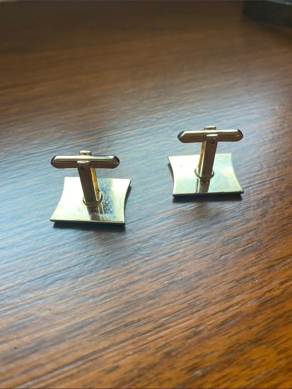 Gold and Black 'B' Cufflink and Tie Clip Set by